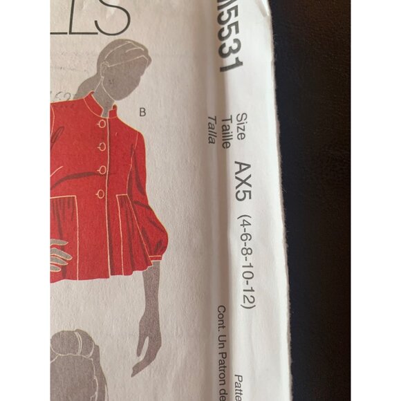 McCall's Misses Lined Jacket and Coat Sewing Pattern Sz 4 -12 M5531 - Uncut - Picture 5 of 9